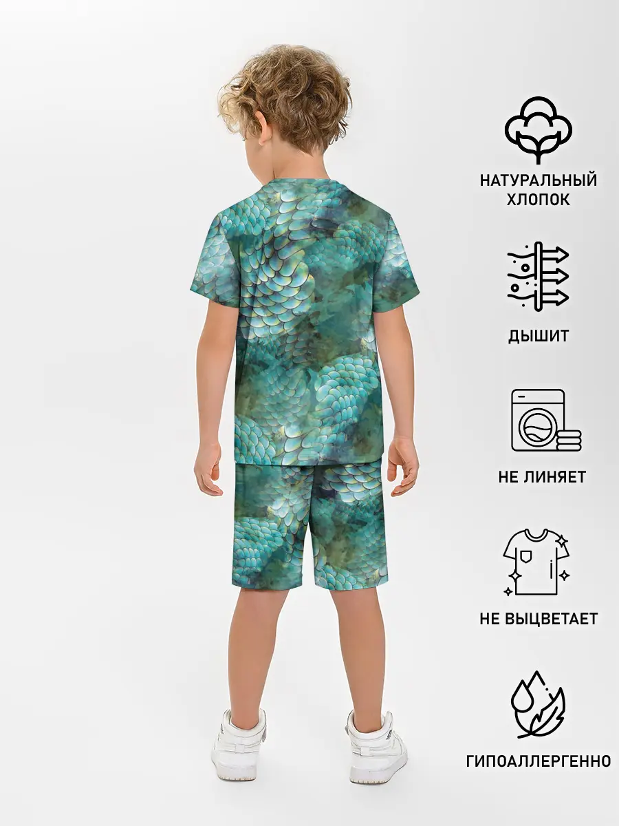 Детская пижама с шортами / Чешуя русалки