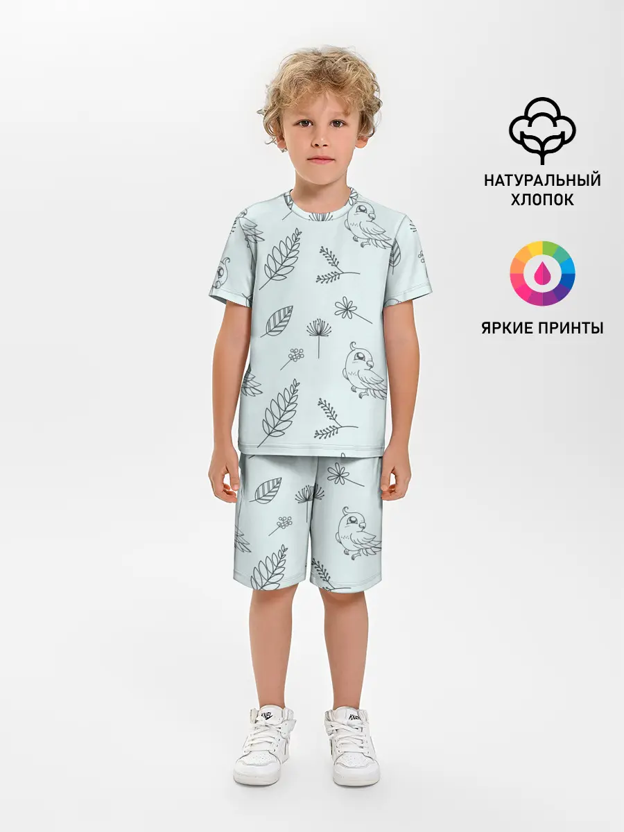 Детская пижама с шортами / Милые птички