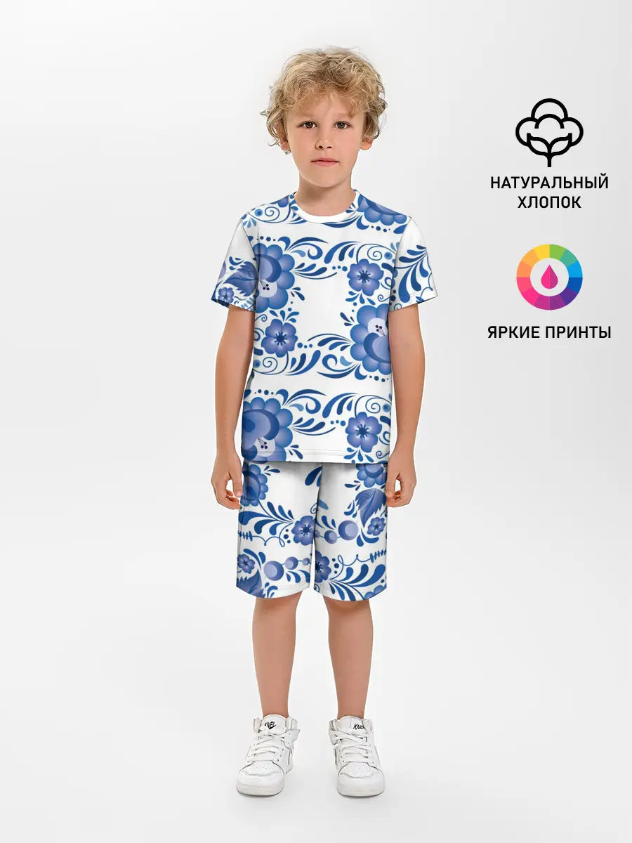 Детская пижама с шортами / Гжель