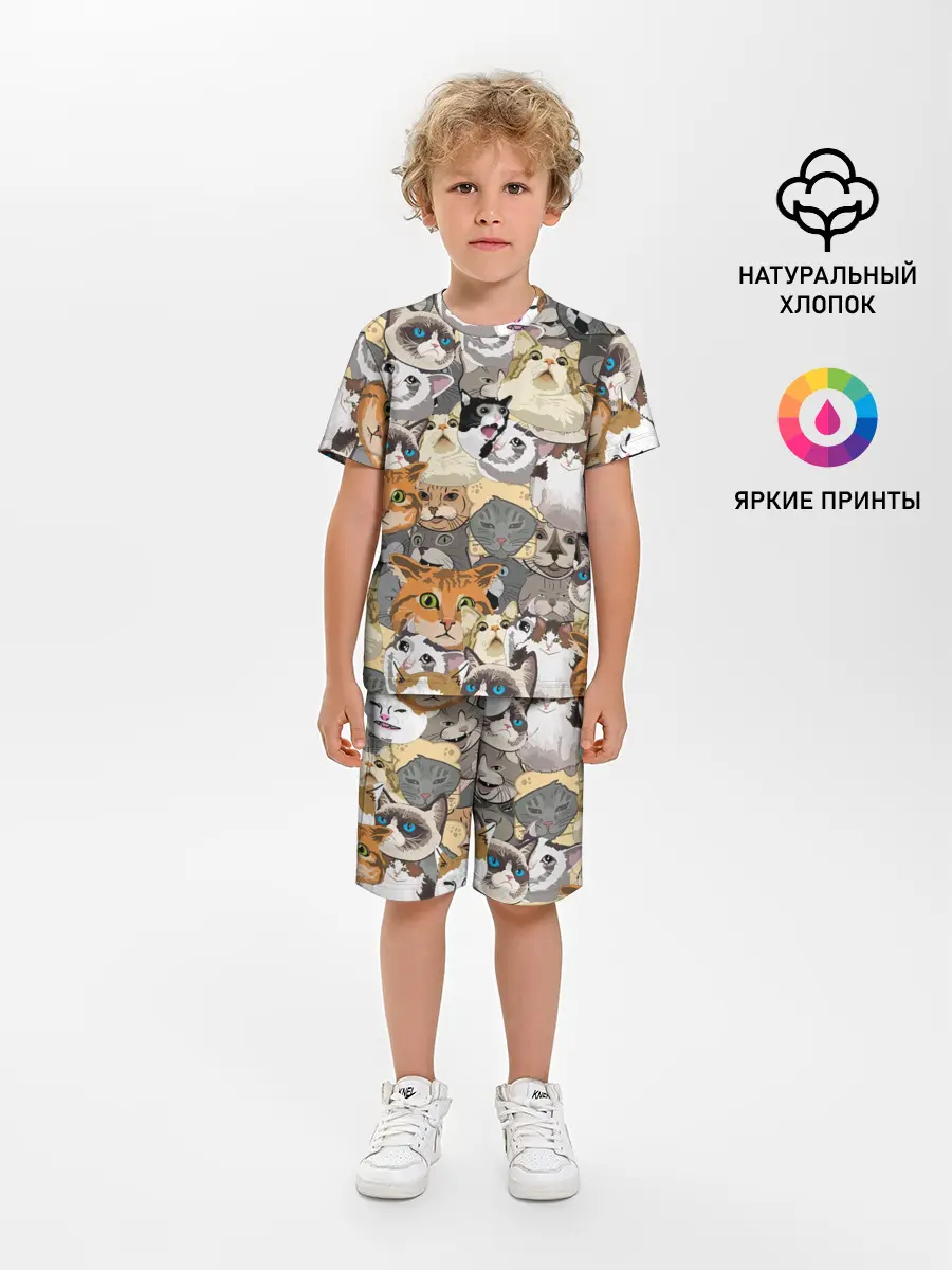 Детская пижама с шортами / ALL CATS MEMES