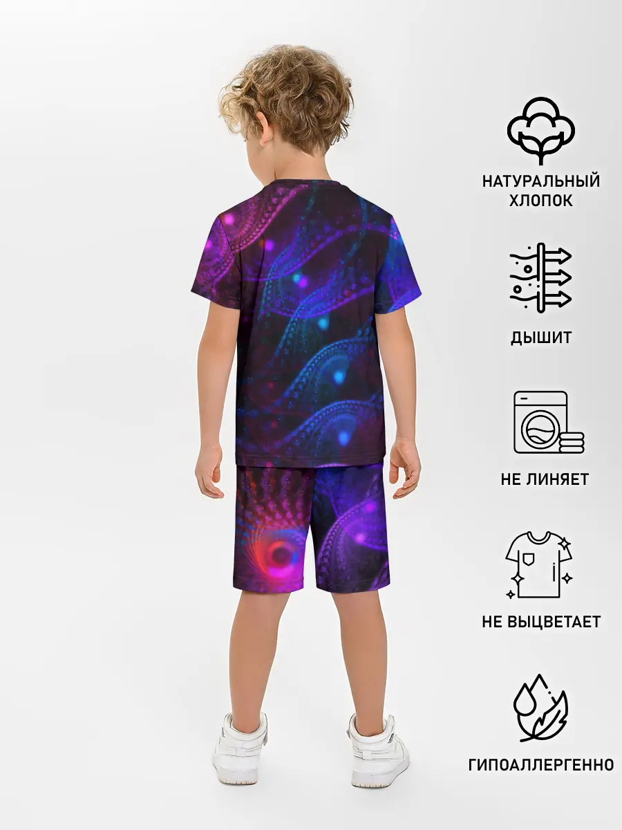 Детская пижама с шортами / NEON FRACTAL