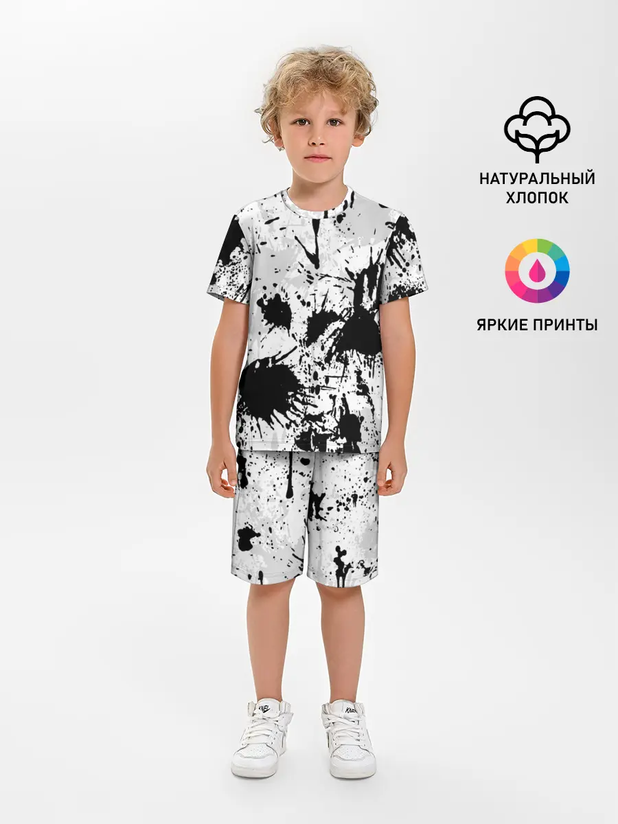 Детская пижама с шортами / БРЫЗГИ КРАСОК