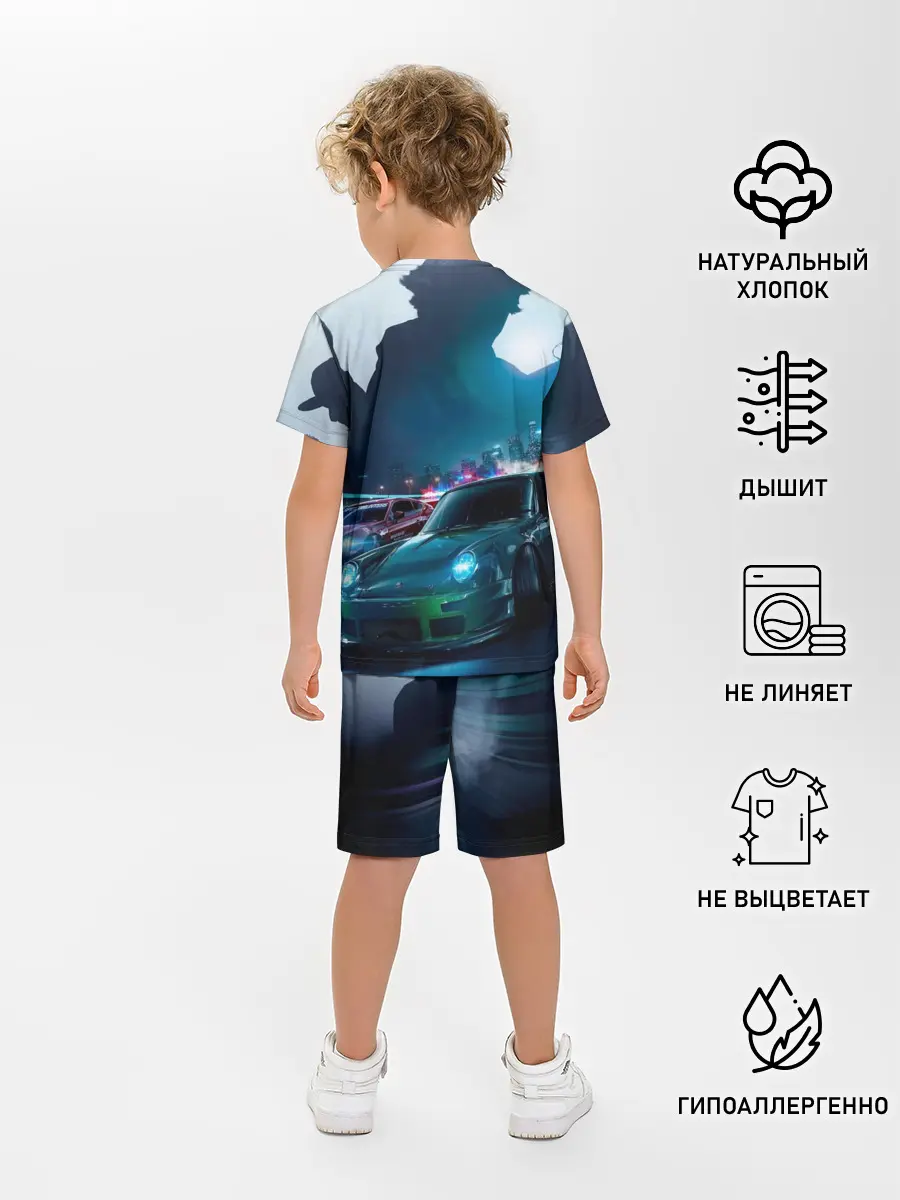 Детская пижама с шортами / Need for Speed