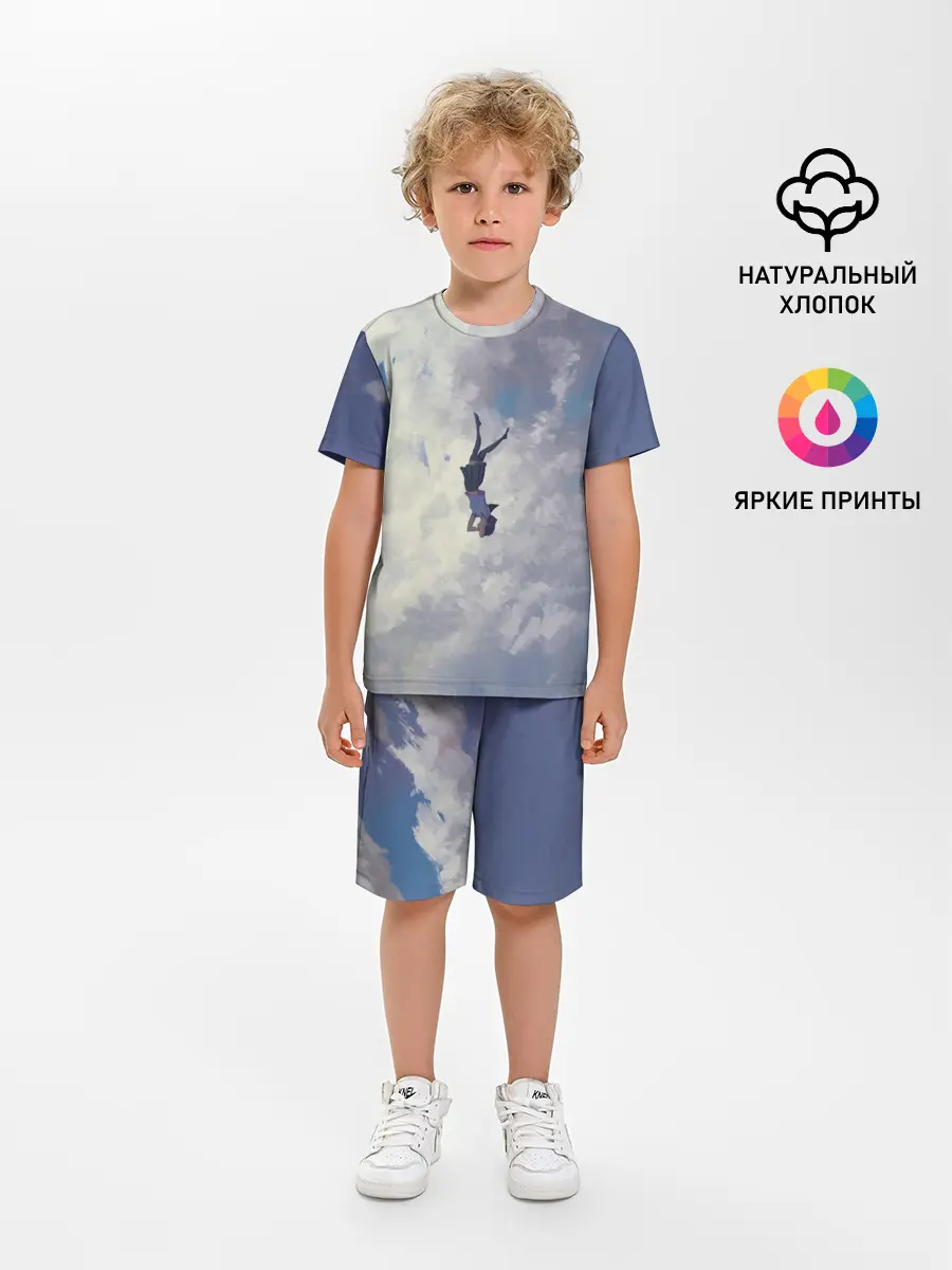 Детская пижама с шортами / Летящая девушка