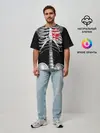 Мужская футболка оверсайз / Скелет с сердцем