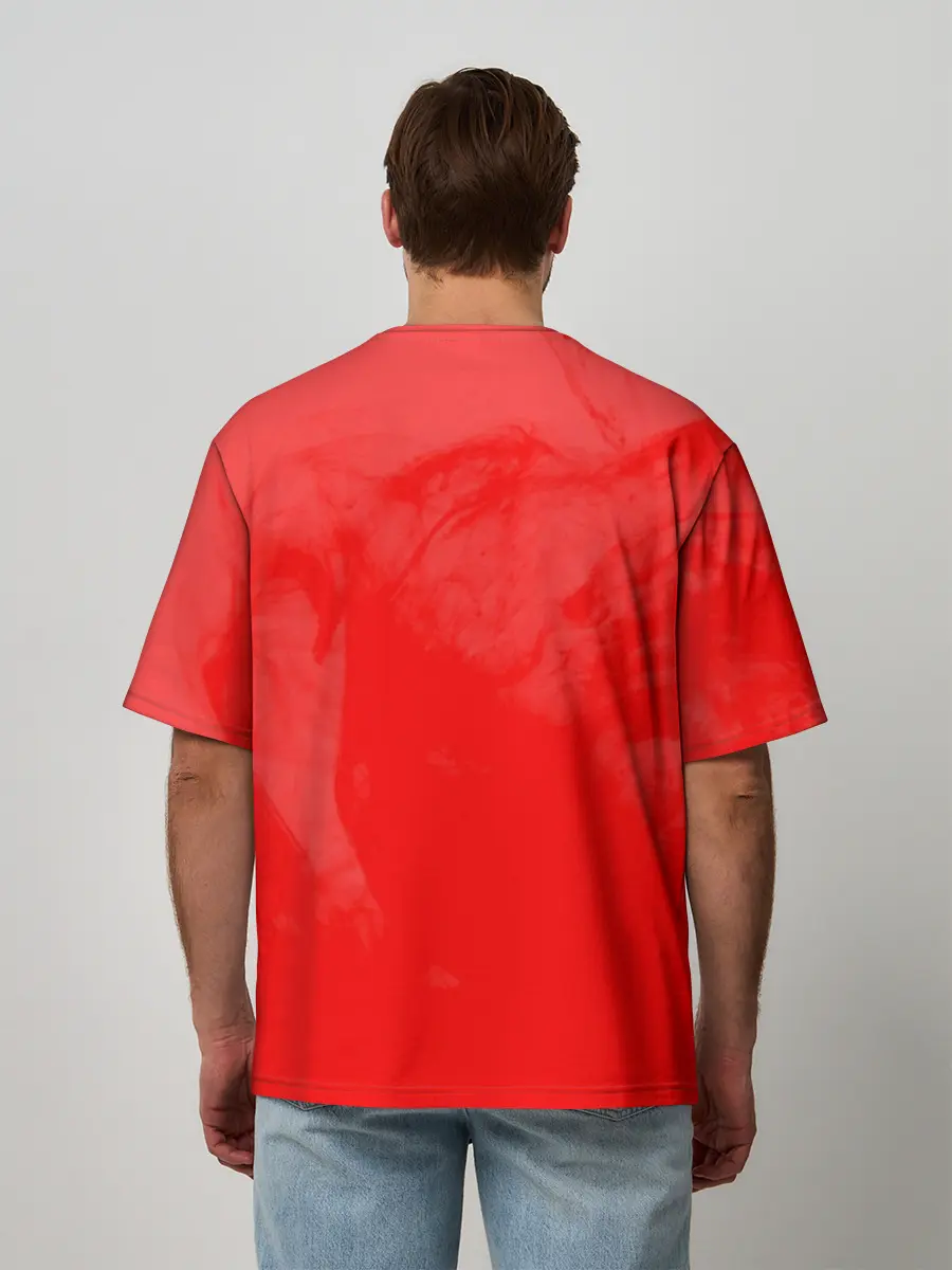 Мужская футболка оверсайз / RED SMOKE