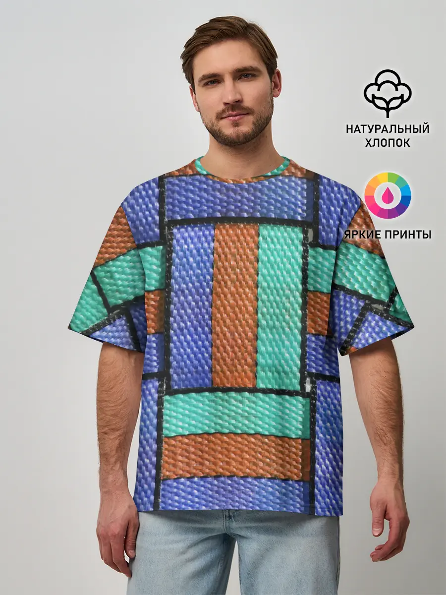 Мужская футболка оверсайз / Stripes