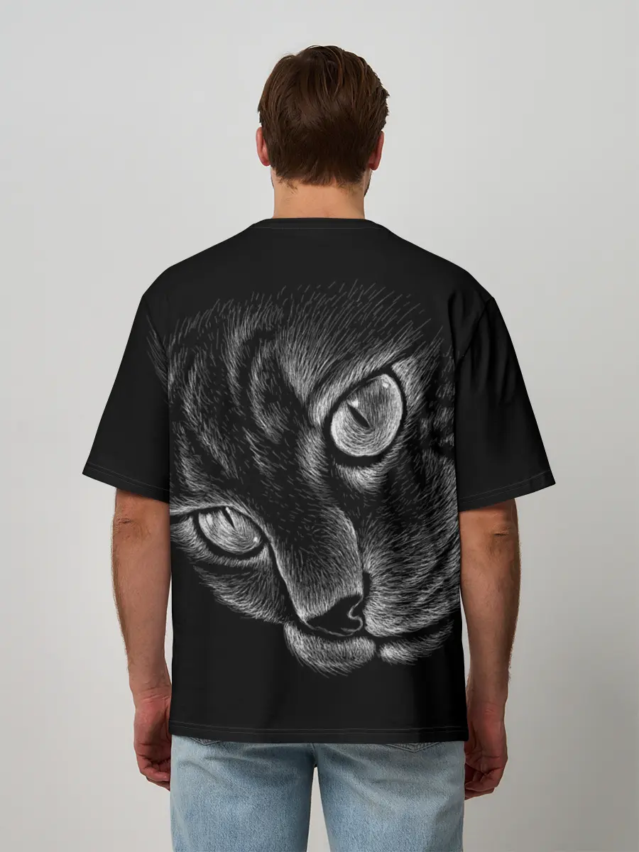 Мужская футболка оверсайз / Волшебный кот