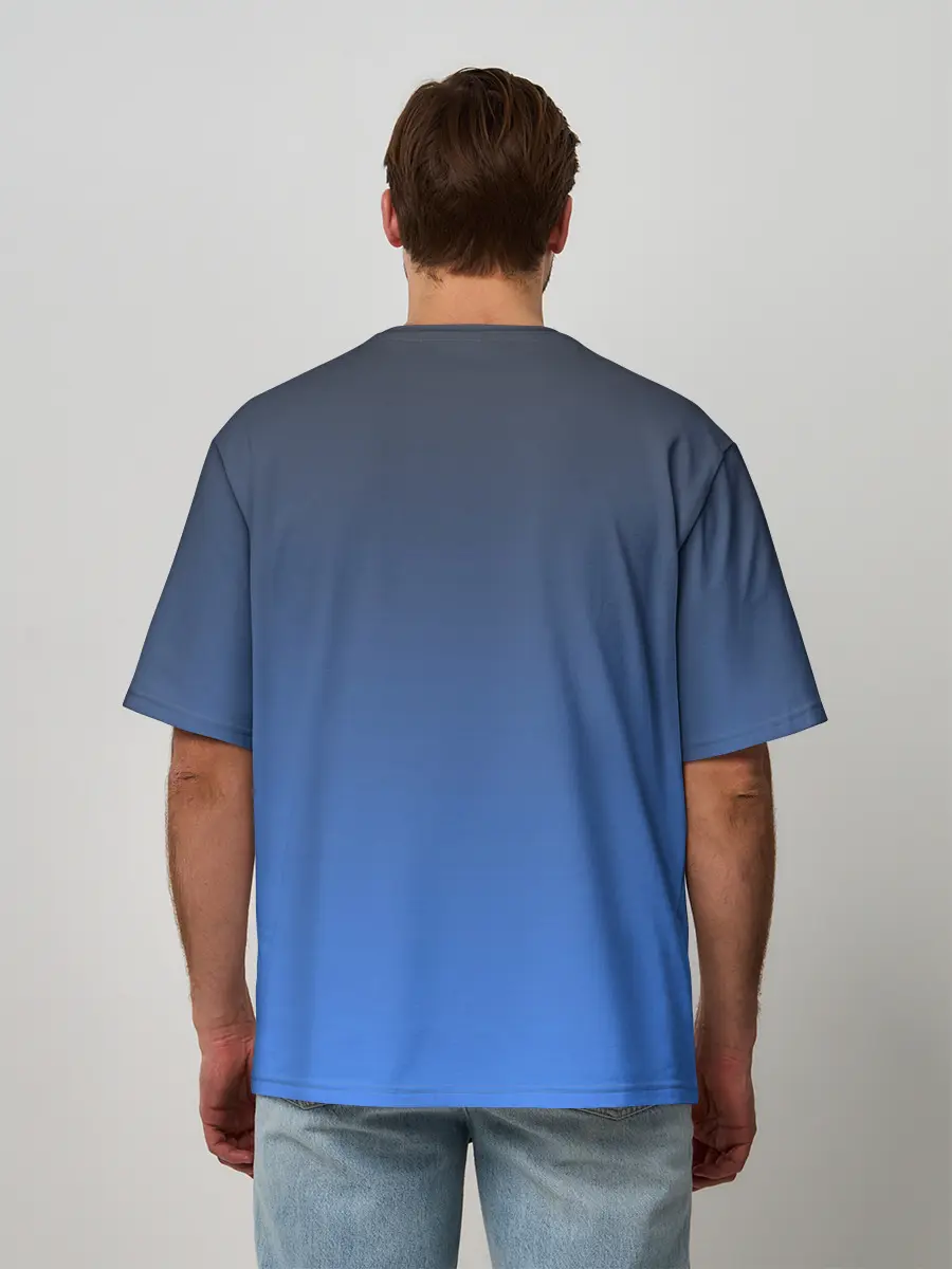 Мужская футболка оверсайз / DARK OCEAN GRADIENT