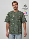 Мужская футболка оверсайз / военные атрибуты