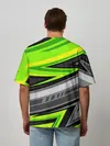 Мужская футболка оверсайз / Зеленые линии