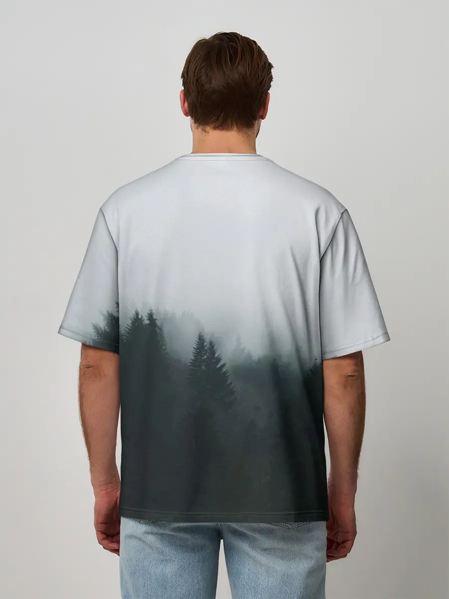 Мужская футболка оверсайз / Лес