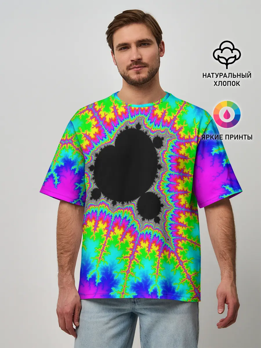 Мужская футболка оверсайз / NEON PSY