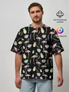 Мужская футболка оверсайз / Розовый фламинго