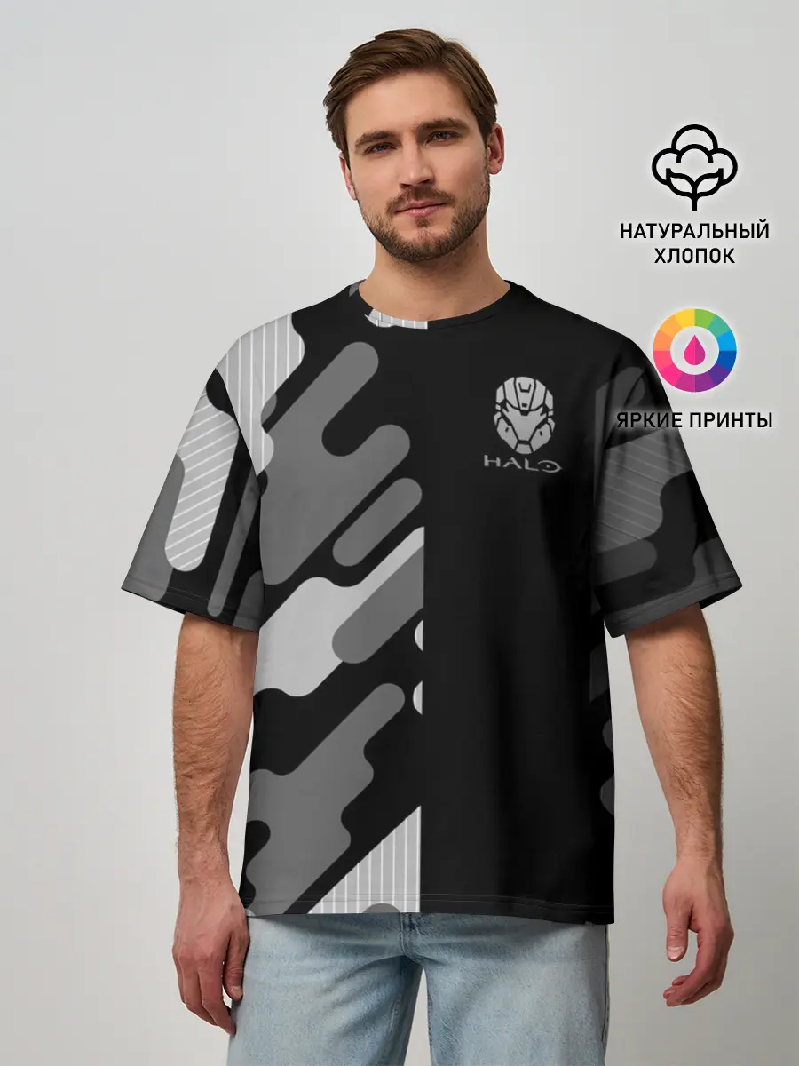 Мужская футболка оверсайз / Halo
