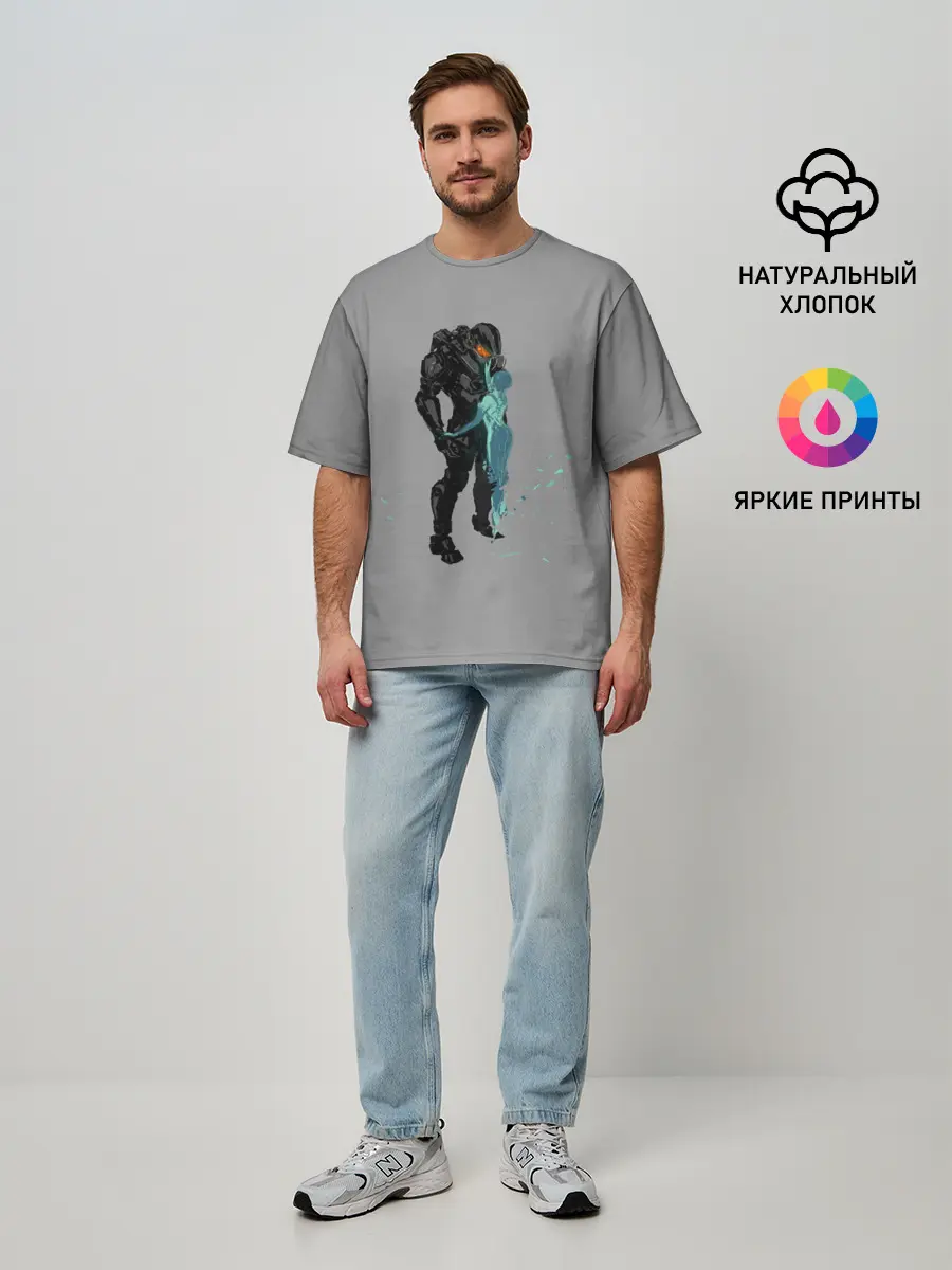 Мужская футболка оверсайз / Кибер любовь