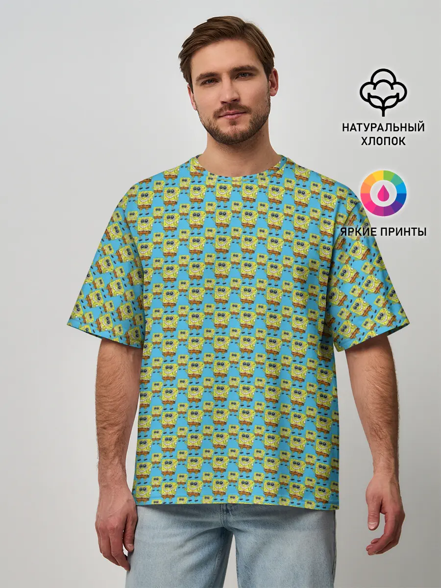 Мужская футболка оверсайз / SpongeBob