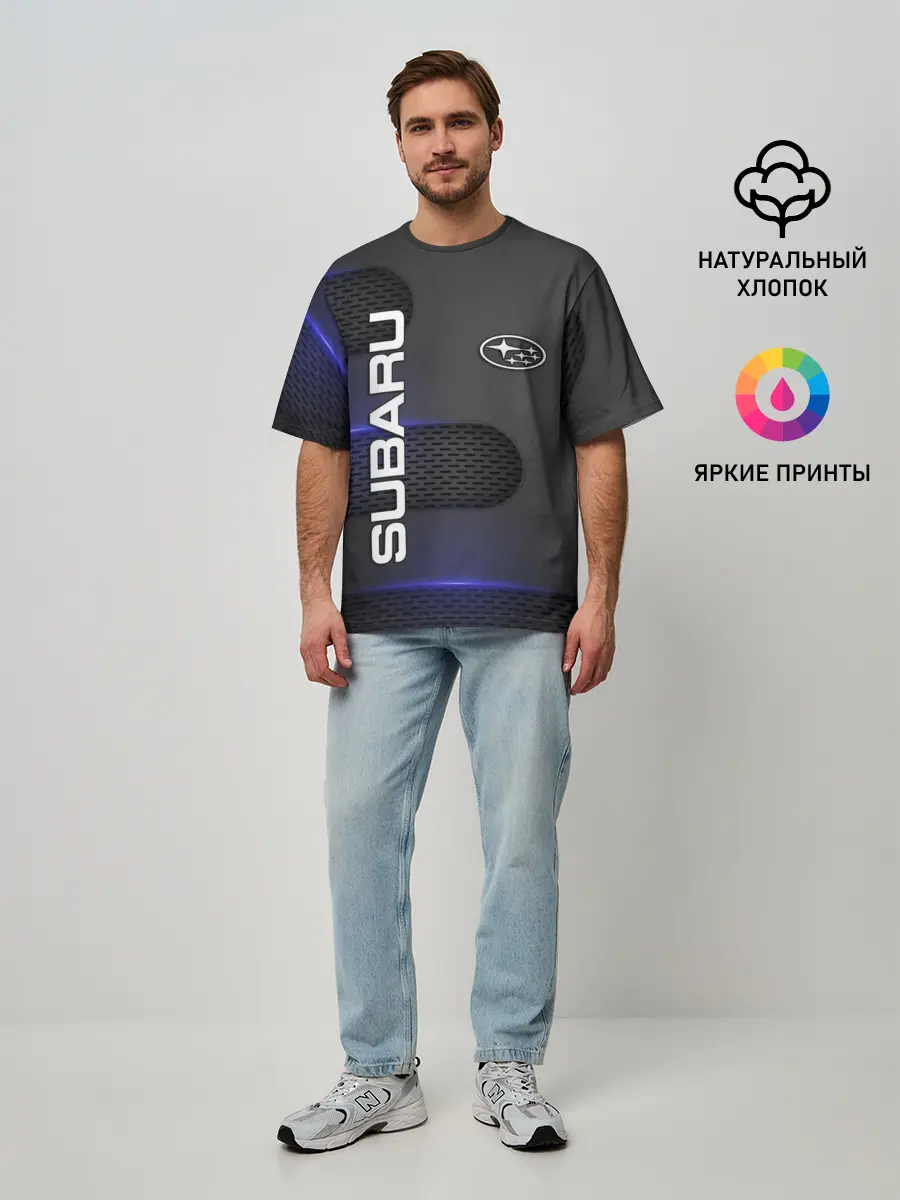 Мужская футболка оверсайз / SUBARU