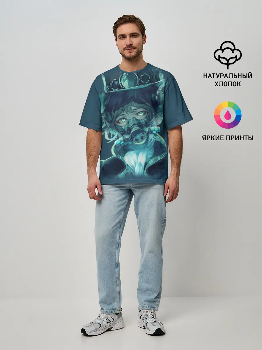 Мужская футболка оверсайз / Маска. Аниме