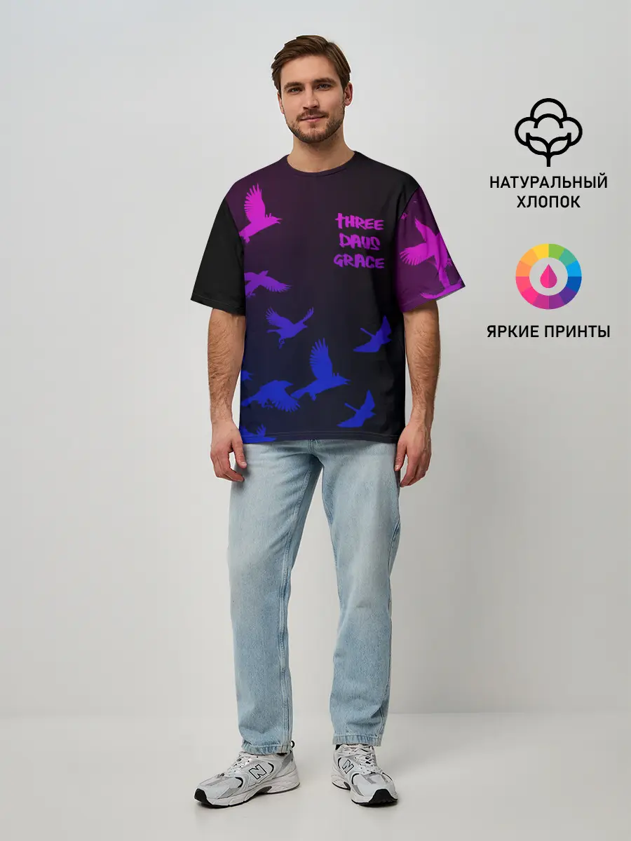 Мужская футболка оверсайз / Three Days Grace