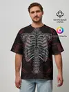 Мужская футболка оверсайз / Цифровой киберскелет