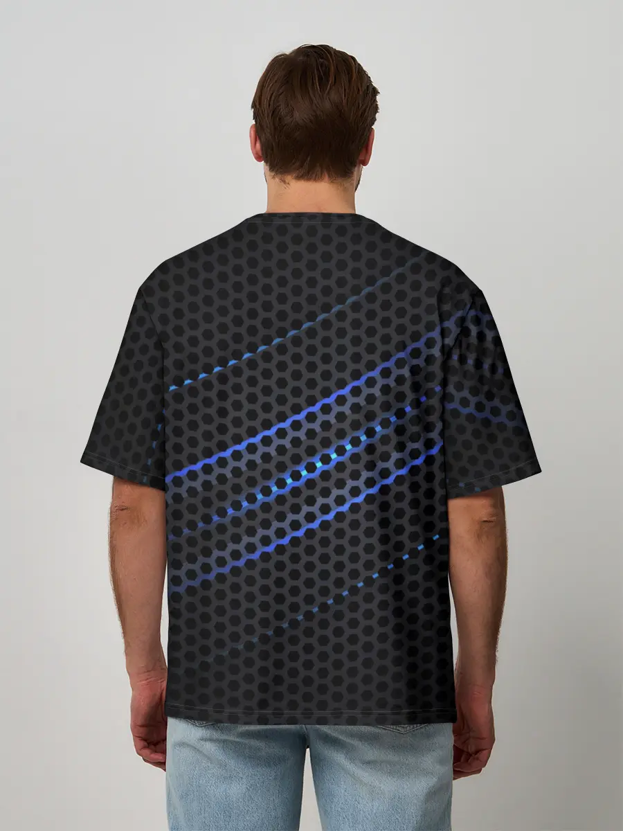 Мужская футболка оверсайз / СТАЛЬНАЯ СЕТКА НЕОН | STEEL MESH NEON