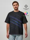 Мужская футболка оверсайз / СТАЛЬНАЯ СЕТКА НЕОН | STEEL MESH NEON