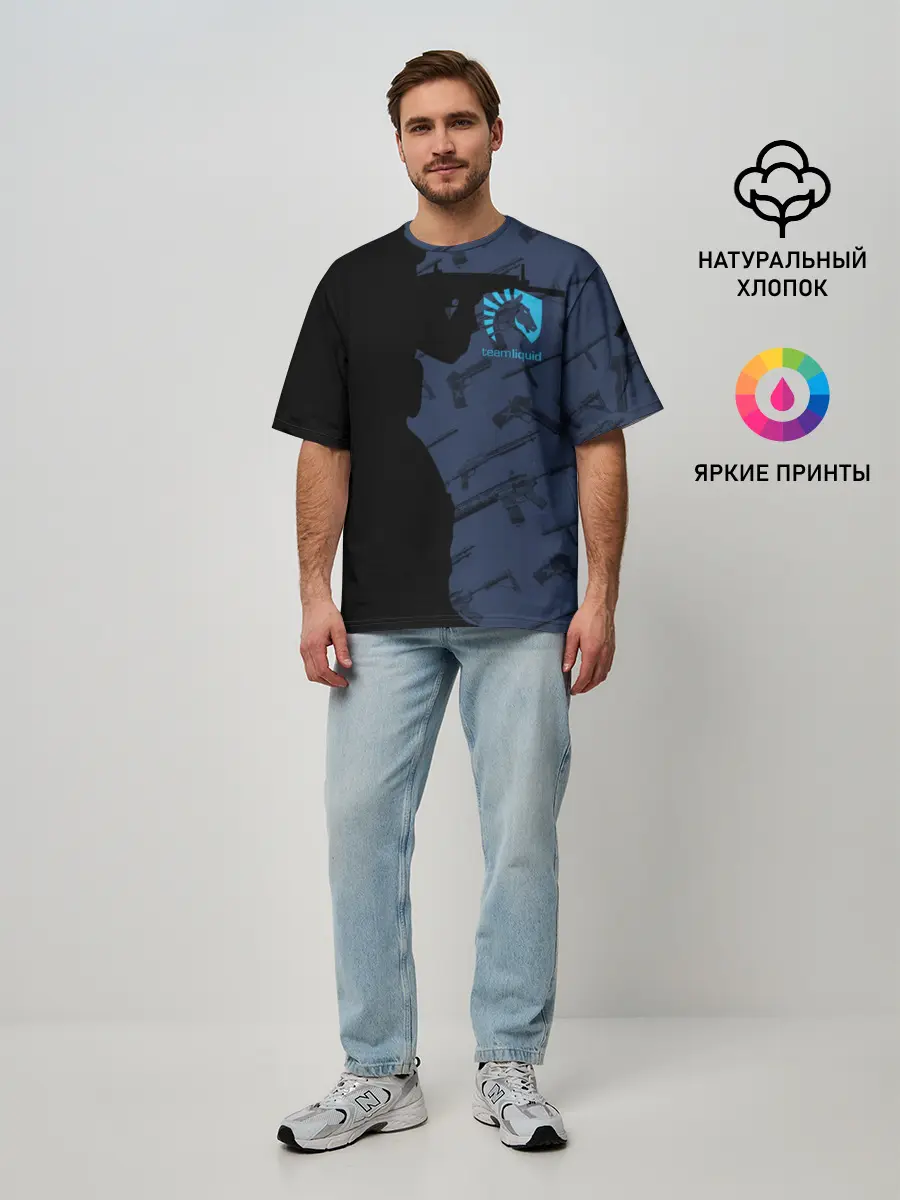 Мужская футболка оверсайз / TEAM LIQUID E-SPORT CS GO