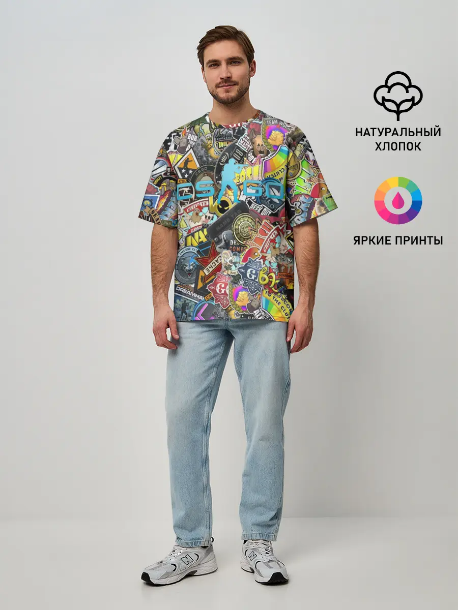 Мужская футболка оверсайз / CS GO