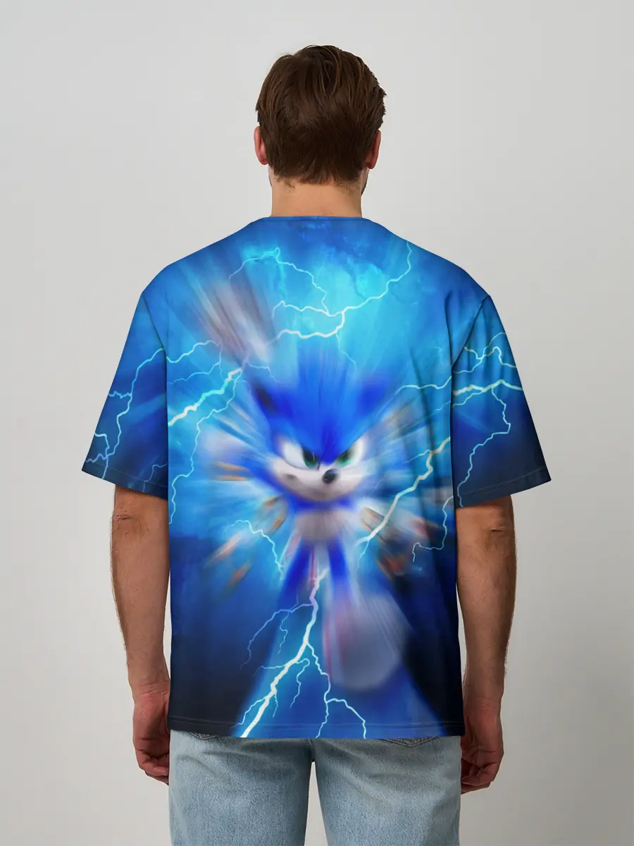 Мужская футболка оверсайз / SONIC | СИНИЙ ЁЖ