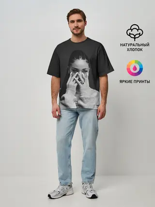 Мужская футболка оверсайз / Бхад спряталась