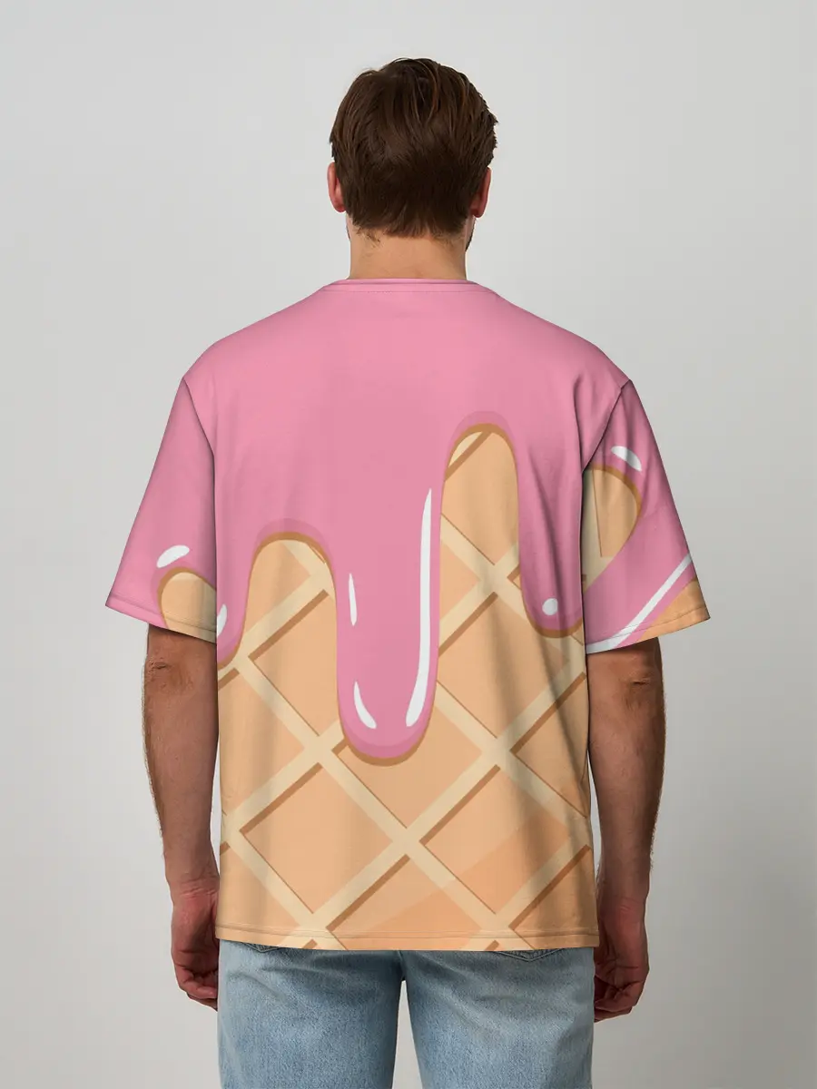 Мужская футболка оверсайз / Мороженое Рожок