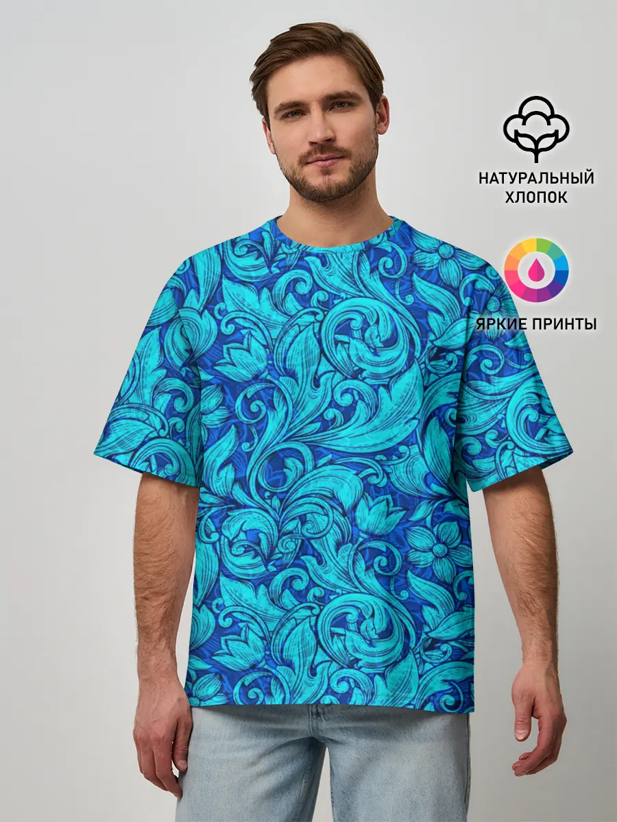 Мужская футболка оверсайз / Флора | Flora