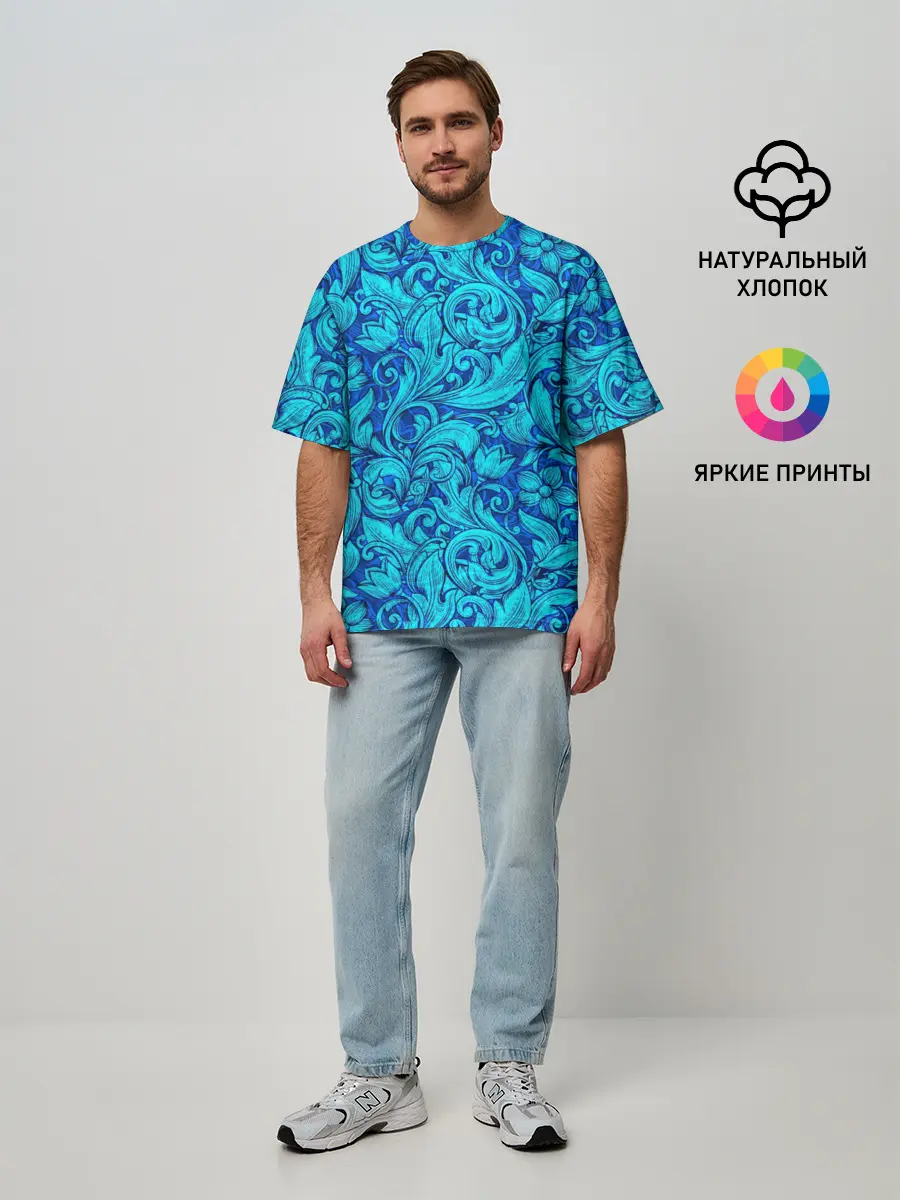 Мужская футболка оверсайз / Флора | Flora