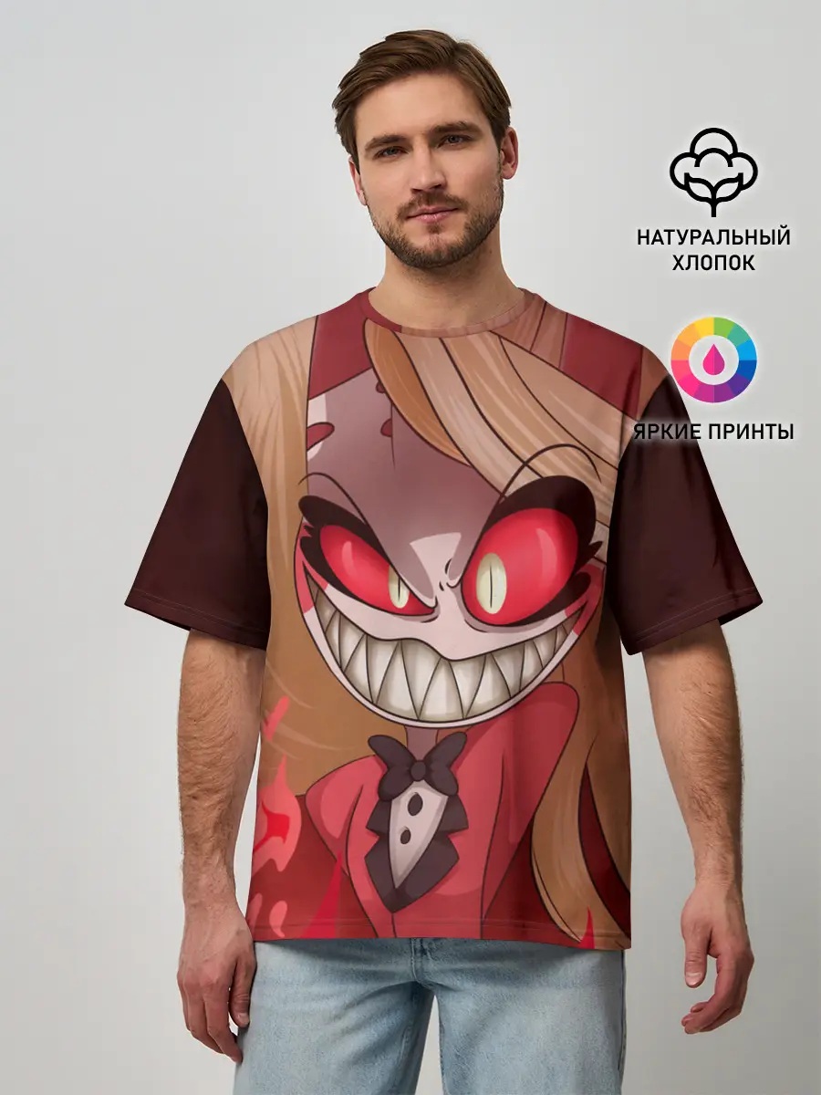 Мужская футболка оверсайз / Hazbin Hotel