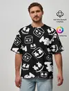 Мужская футболка оверсайз / Marshmello ЧБ