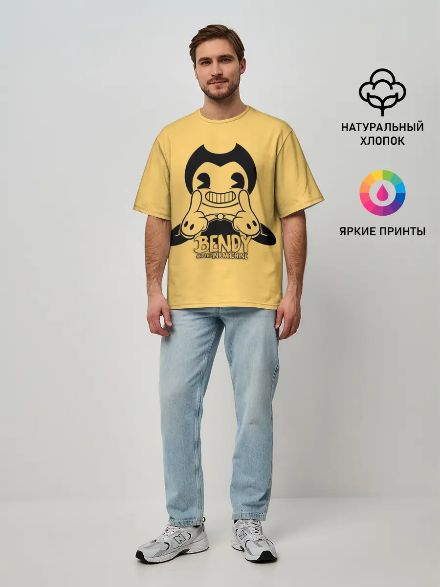 Мужская футболка оверсайз / Bendy And The Ink Machine