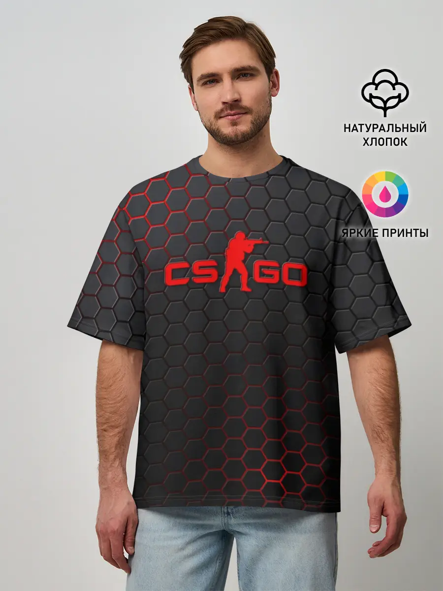 Мужская футболка оверсайз / 3Counter-Strike