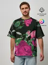 Мужская футболка оверсайз / Розы