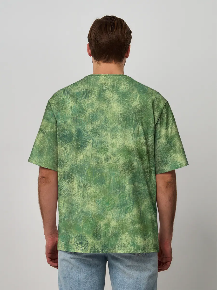 Мужская футболка оверсайз / Одуванчики