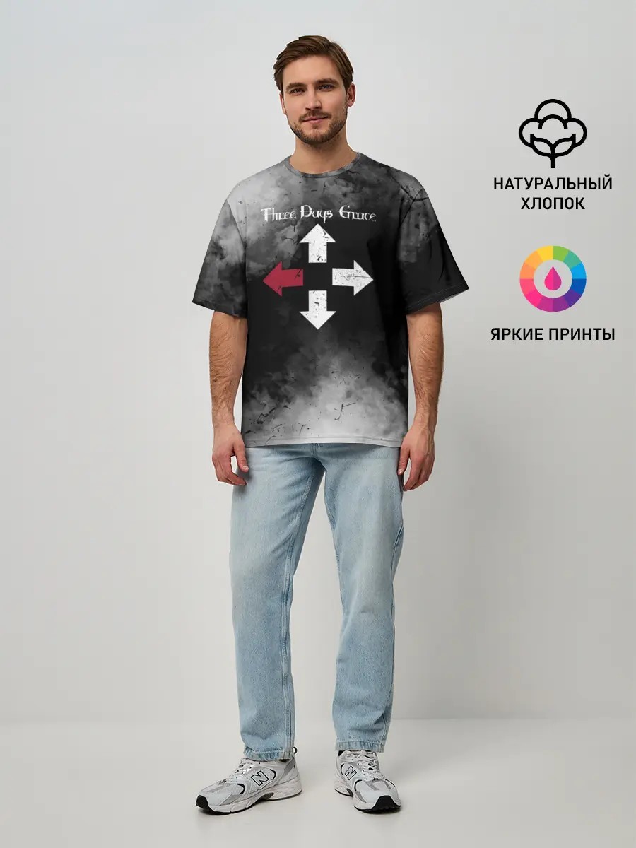 Мужская футболка оверсайз / Three Days Grace