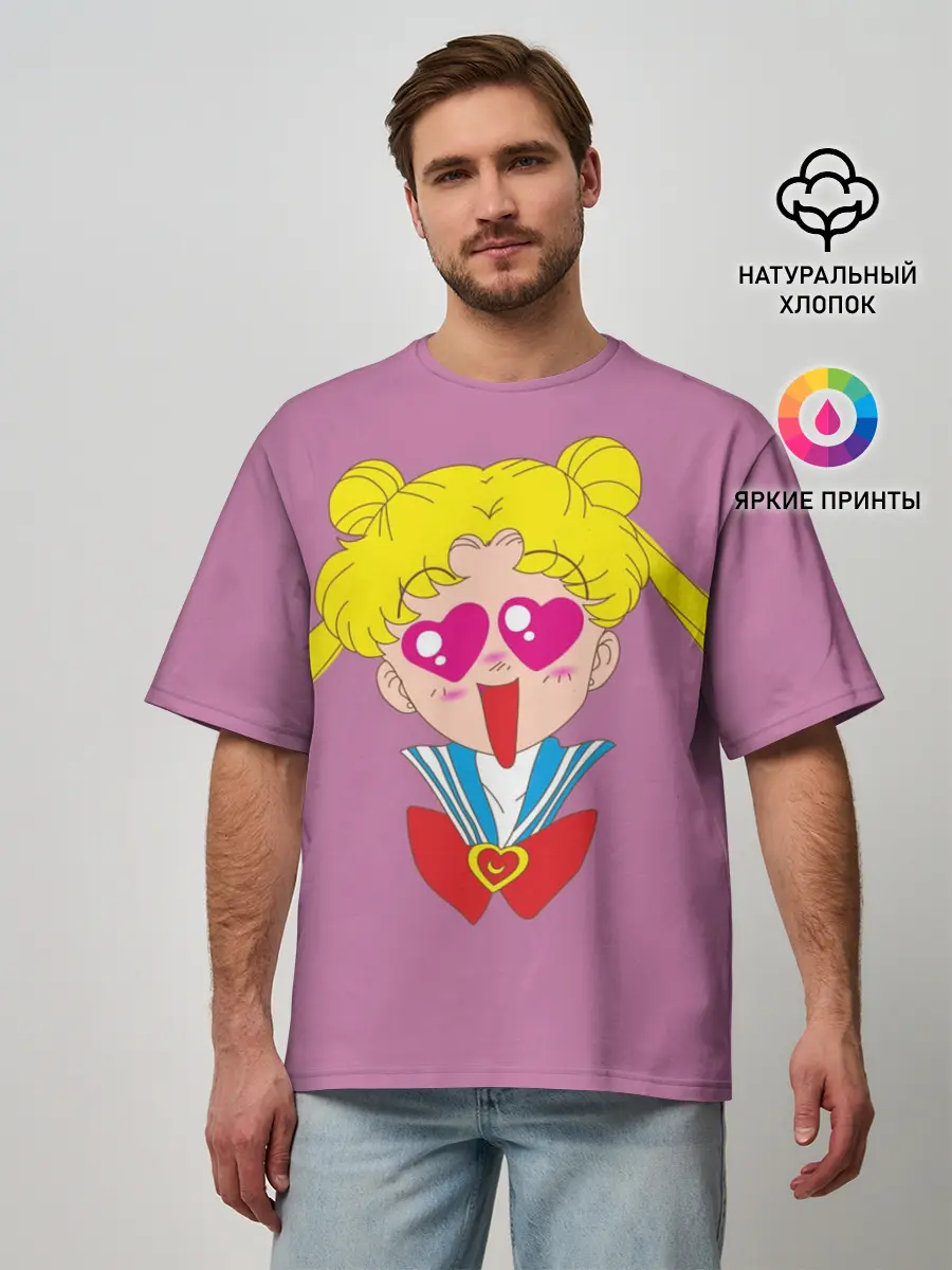 Мужская футболка оверсайз / Банни Цукино