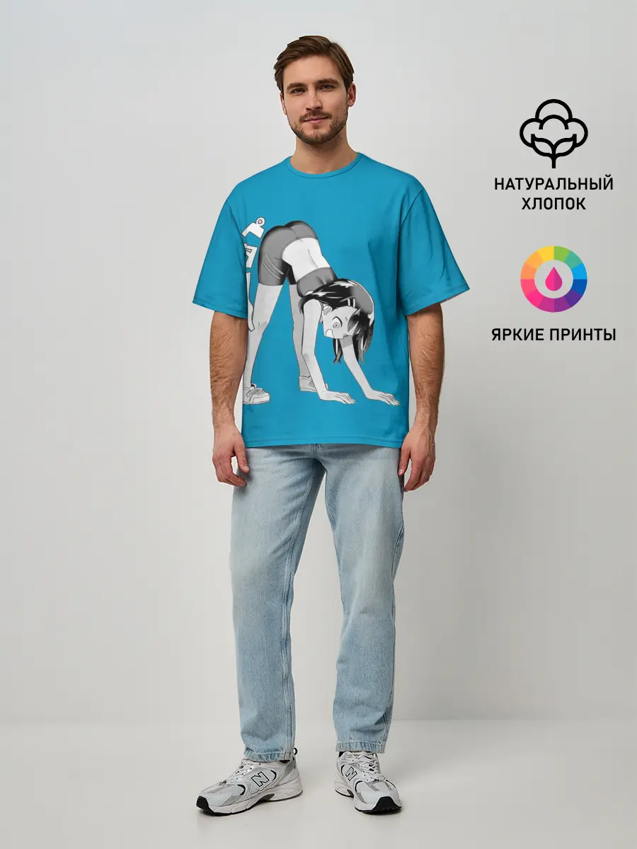 Мужская футболка оверсайз / Nagatoro Stretching