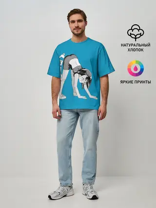 Мужская футболка оверсайз / Nagatoro Stretching