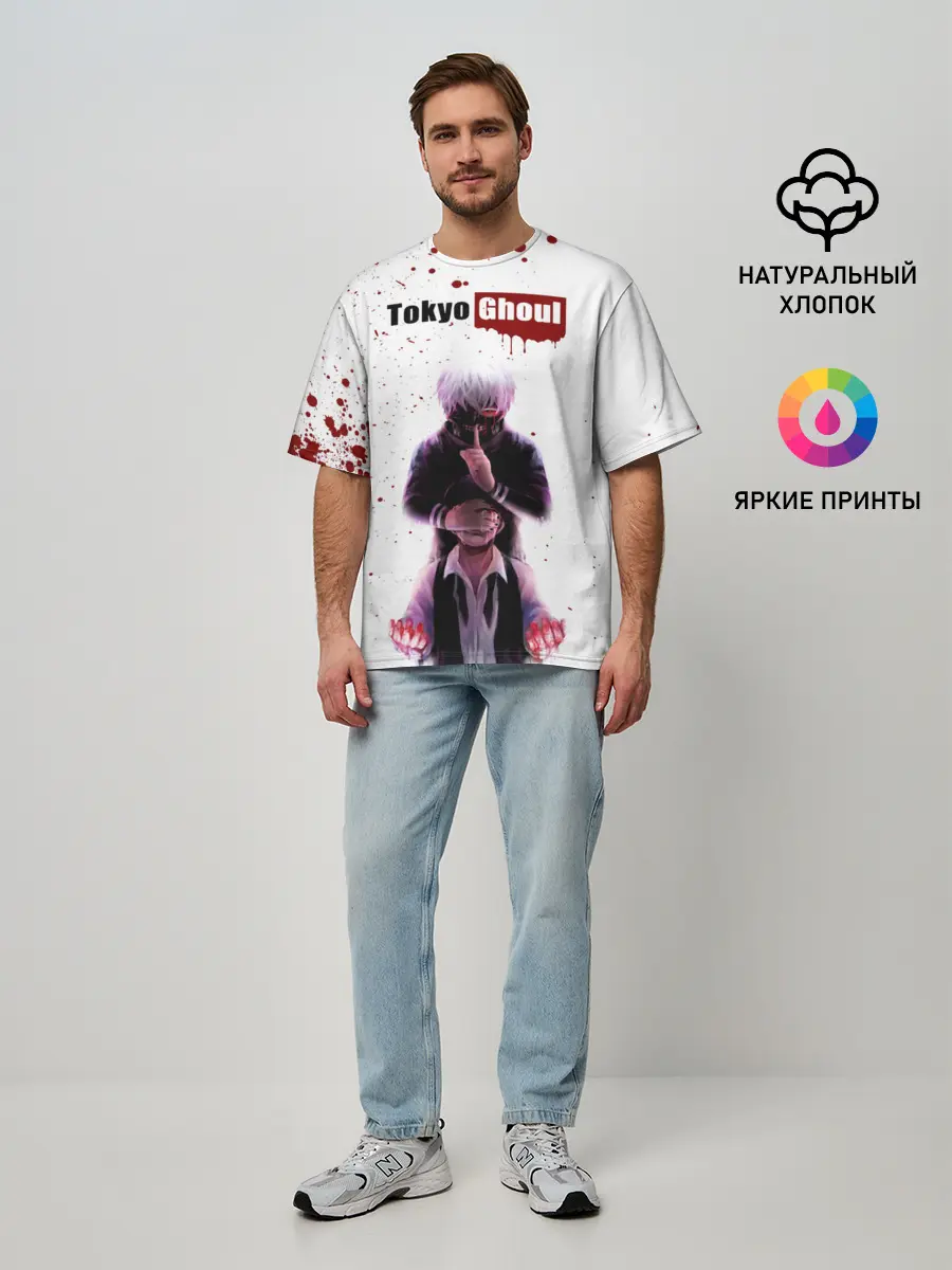 Мужская футболка оверсайз / Токийский гуль