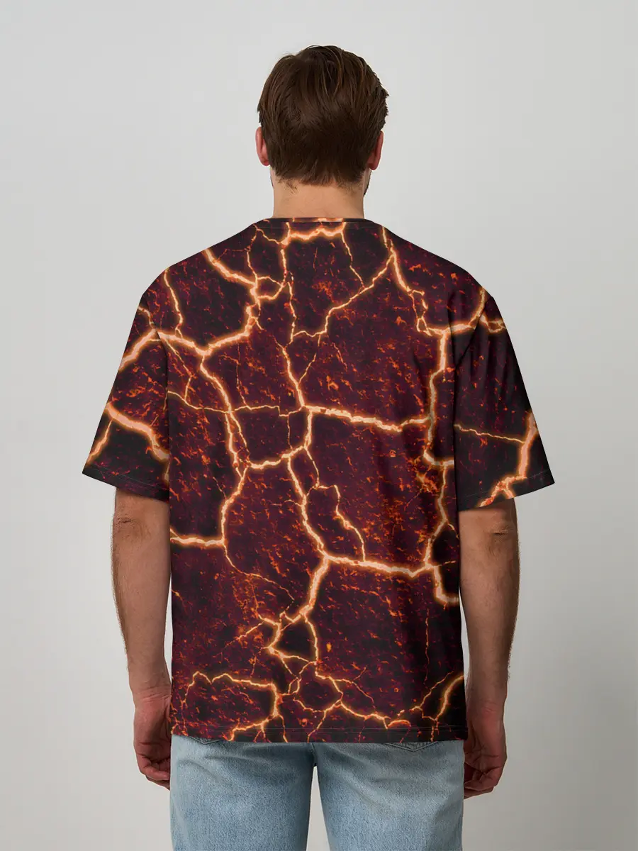 Мужская футболка оверсайз / Лава