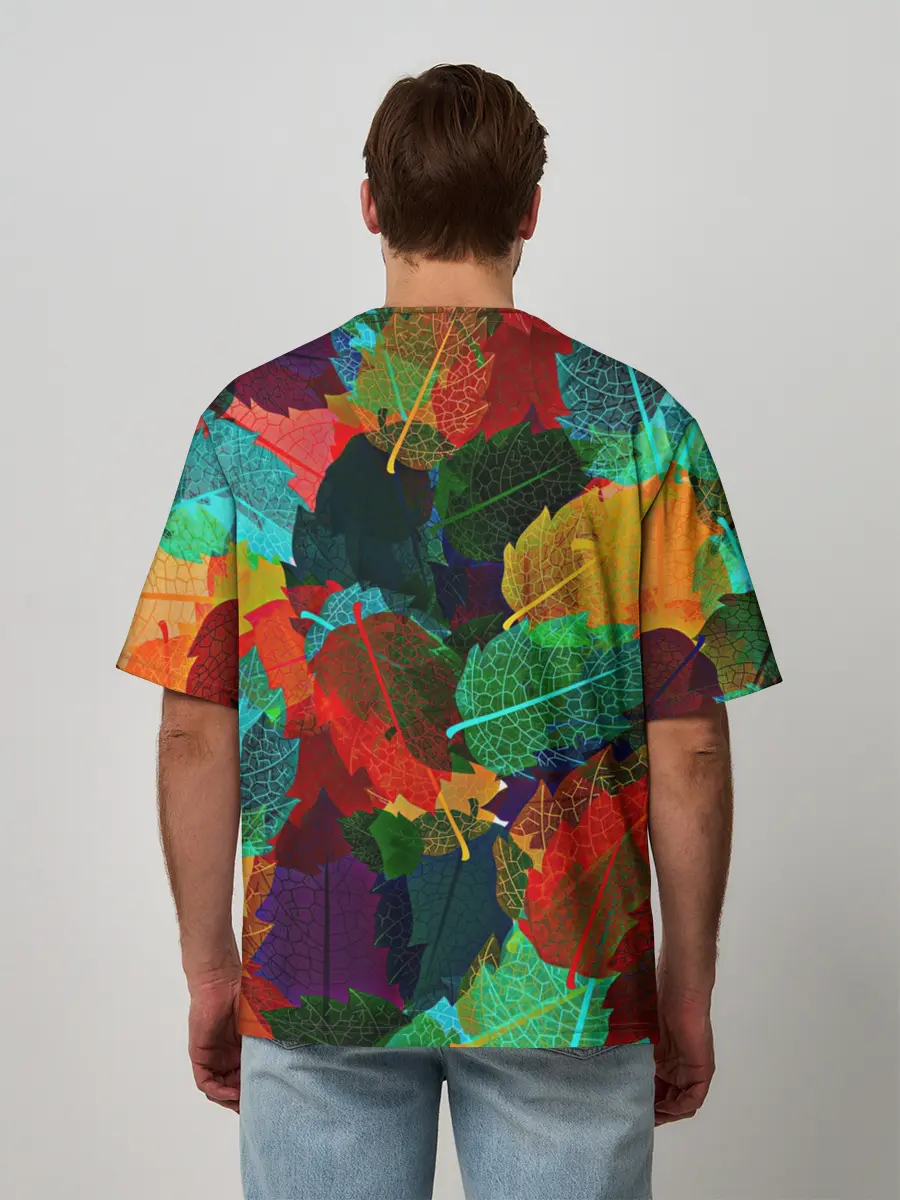 Мужская футболка оверсайз / Abstract Autumn Leaves