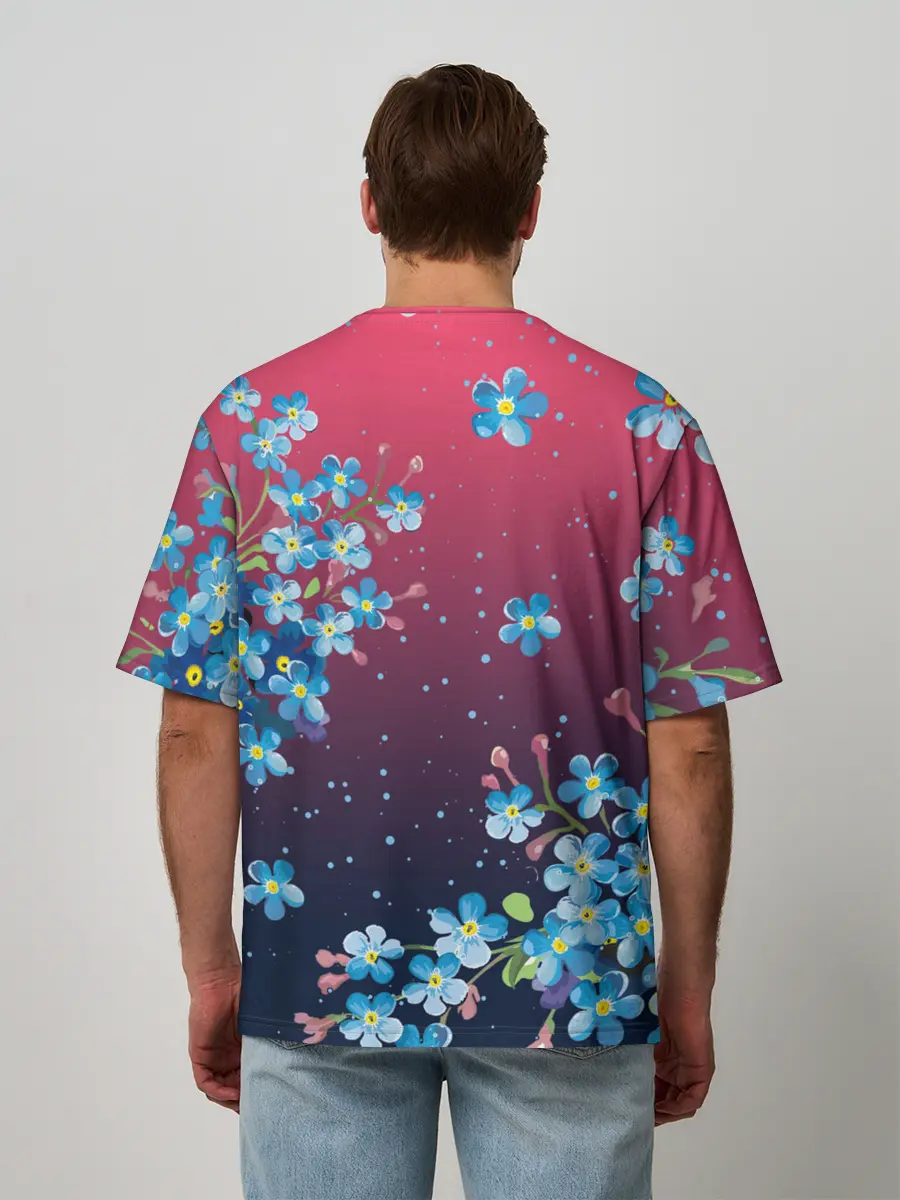 Мужская футболка оверсайз / НЕЗАБУДКИ