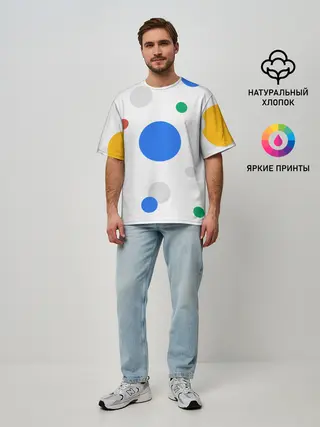 Мужская футболка оверсайз / Цветной горох