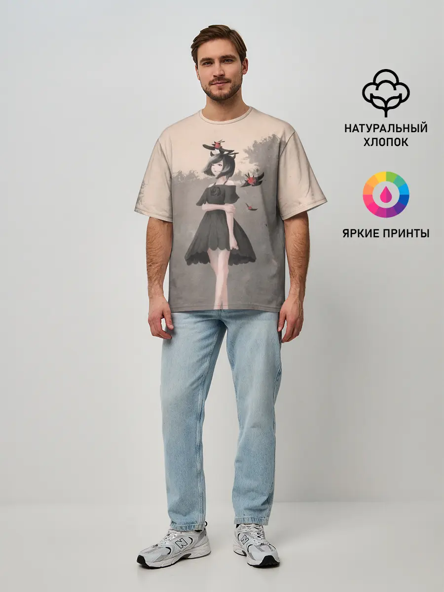 Мужская футболка оверсайз / Secre Swallowtail